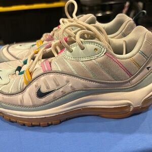 Nike White and Multi Color Air Max Sneakers